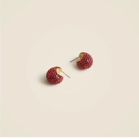 J. Crew Jewelry - J. Crew Red Sugar Disco Hoop Earrings